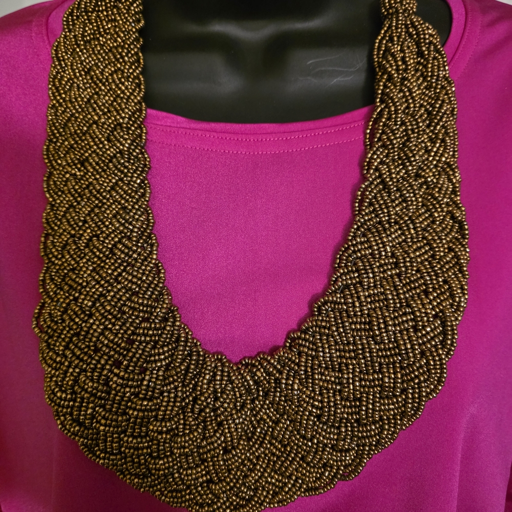 Sassy Jones Gold Statement Bib Necklace